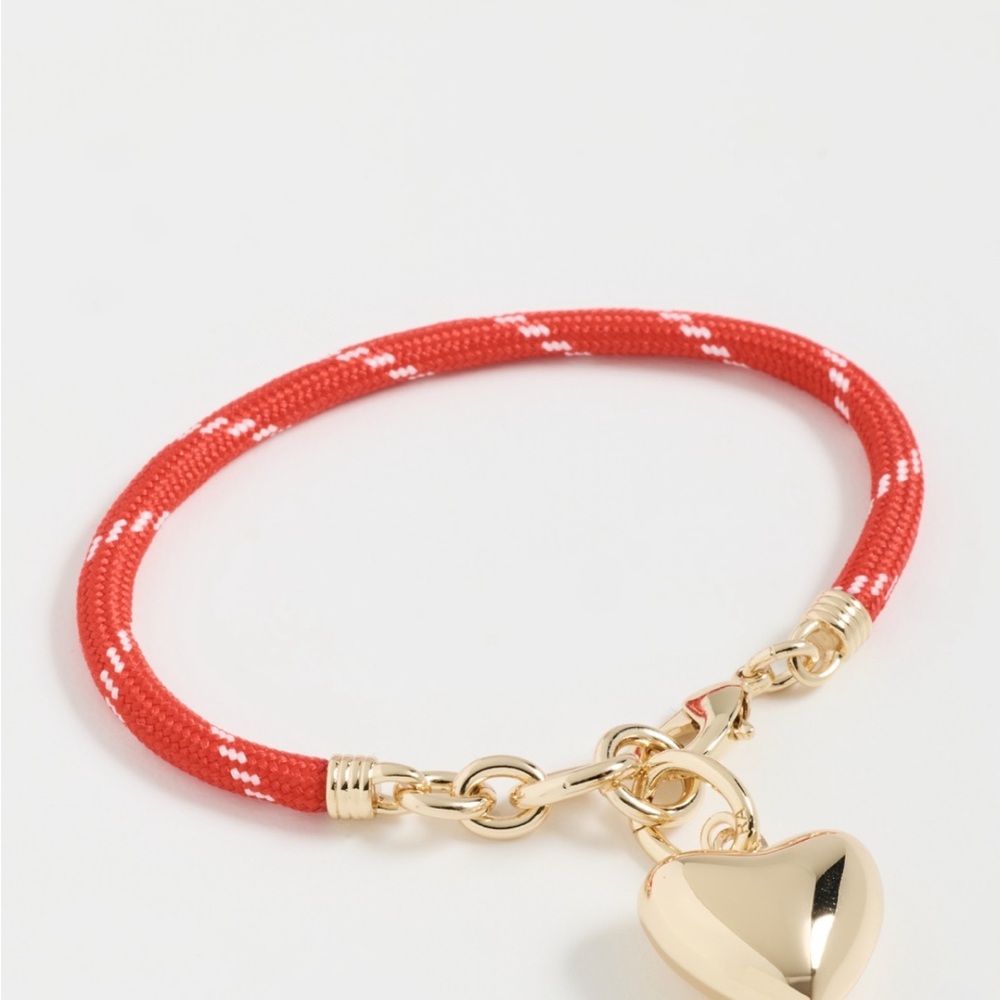 Roxanne Assoulin Red Bracelet with Gold Heart Charm